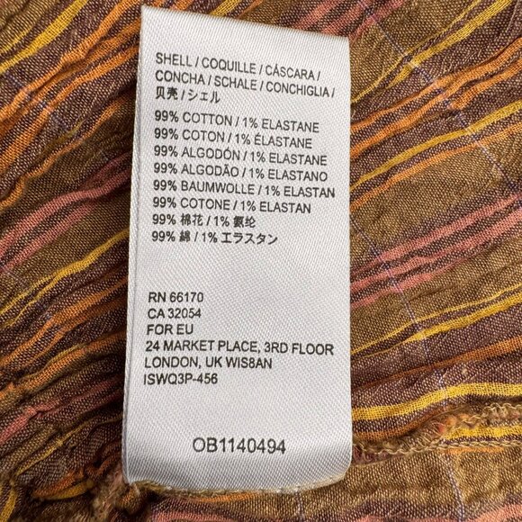 Free People Vivi‎ Smocked Peasant Top Womens M Milk maid Tie Blouson Puff Sleeve - Picture 4 of 7